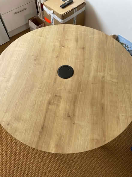 Photo of free Round wooden table with plug socket (St John Street, Farringdon) #2