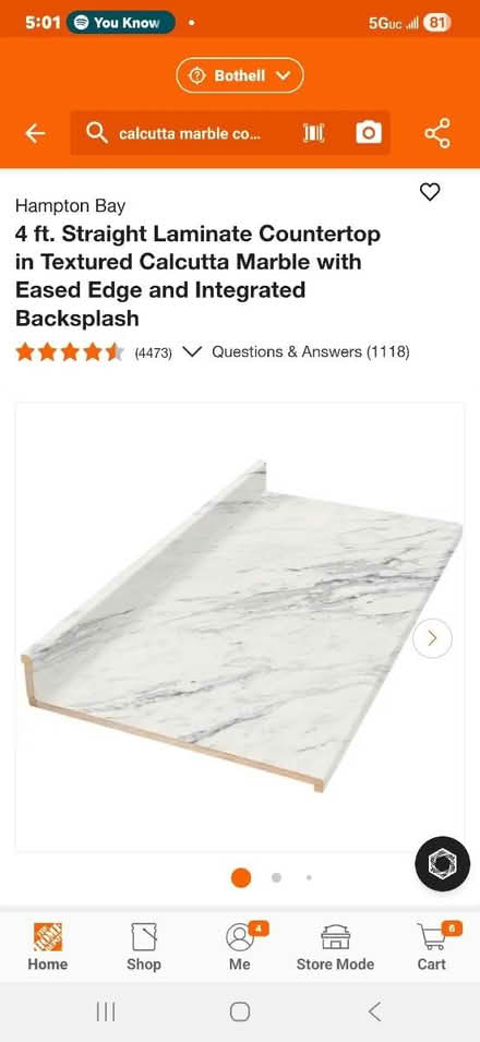 Photo of 2@ 1 foot countertop Calcutta (Kirkland kingsgate) #1