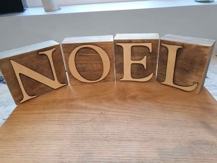 Photo of free Wooden Blocks spelling out NOEL (Lyppard Grange WR4) #1