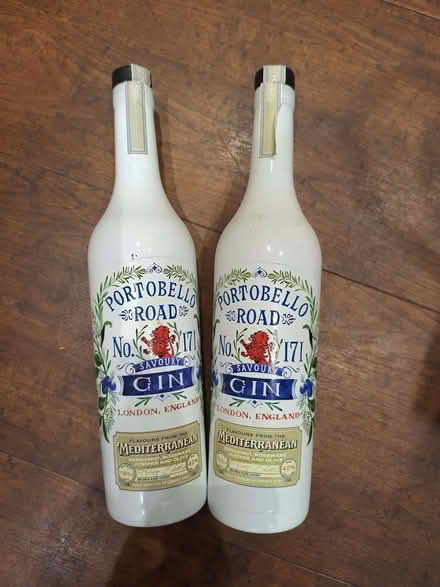 Photo of free Two empty Portobello Gin bottles for crafts (Buggs Bottom RG4) #1