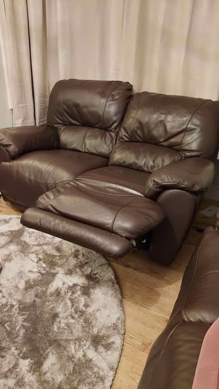 Photo of free Leather two seater Sofa (Bachelor's Bump TN35) #1