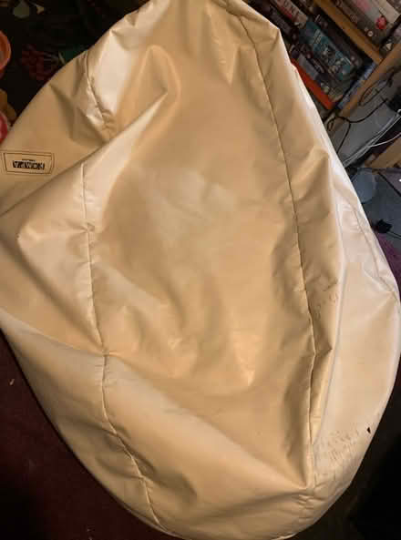 Photo of free Xxxl Rompa faux white leather beanbag (Slyfield GU1) #1