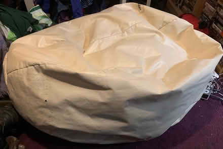 Photo of free Xxxl Rompa faux white leather beanbag (Slyfield GU1) #1
