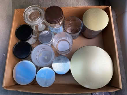 Photo of free Empty candle jars mostly with lids (center moriches NY) #3