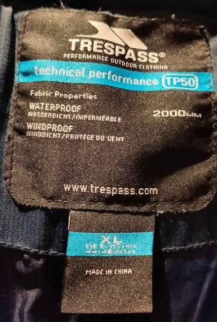 Photo of free Trespass XL padded coat (Claverton) #2