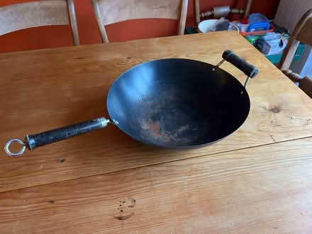 Photo of free WOK metal, wood handle, big (Hove BN3) #1
