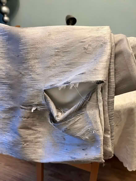 Photo of free NEXT silver curtains (need repair) (TW12 Hampton) #4