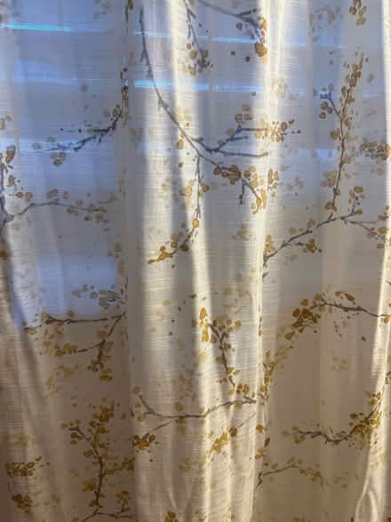 Photo of free 2 panels of floral curtains & rod (Willow Glen) #1