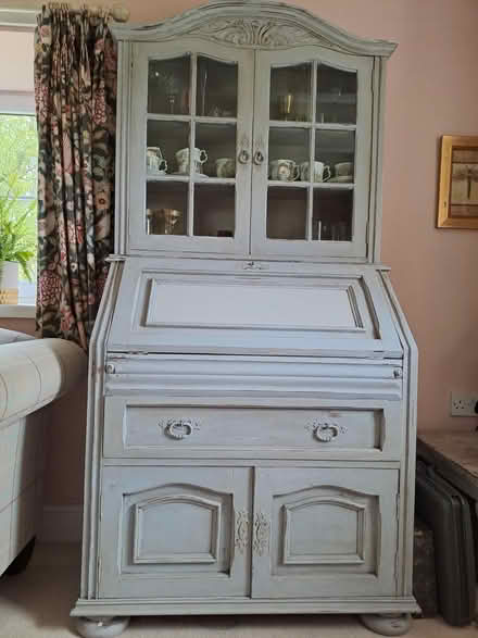 Photo of free Wooden bureau with glass cupboard (Orton, Penrith) #1