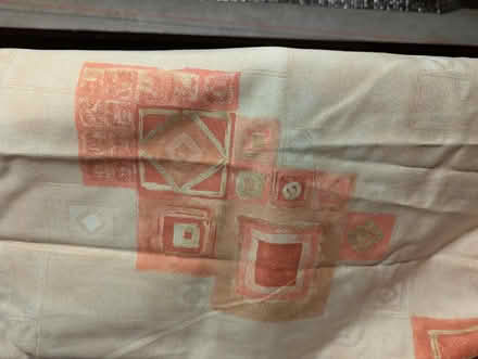 Photo of free Cream curtains/ochre geometric wide (Bearsted. Maidstone.) #2