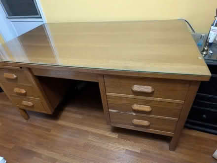 Photo of free Solid Oak Executive Desk (La Crescenta) #3