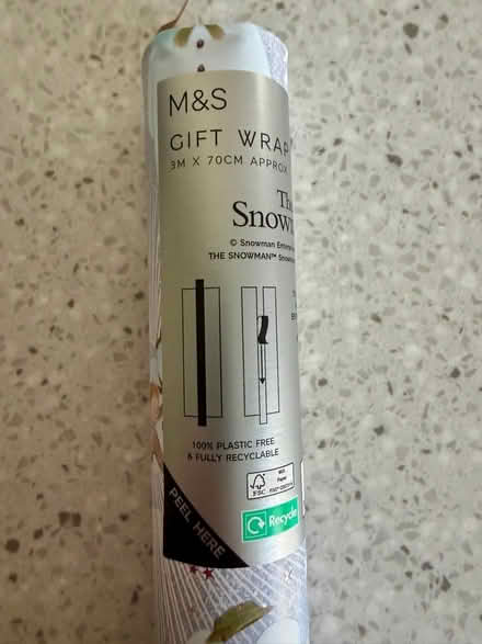 Photo of free M&S The Snowman wrapping paper 5m roll (Arborfield Garrison RG2) #1
