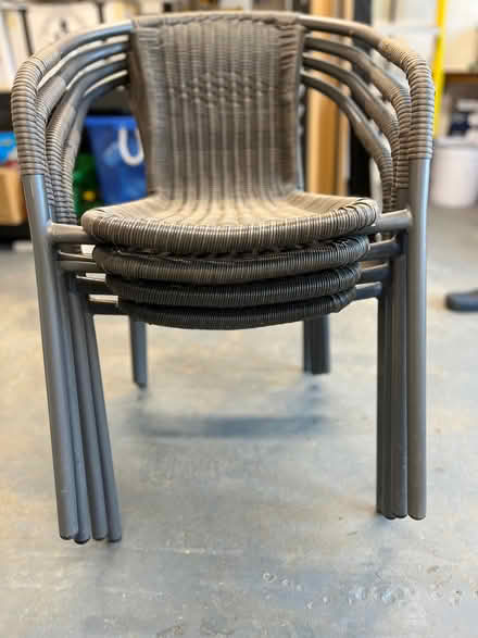 Photo of free Four Stackable Rattan Garden Chairs (Great Burstead CM11) #2
