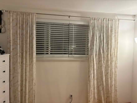 Photo of free 2 panels of floral curtains & rod (Willow Glen) #2