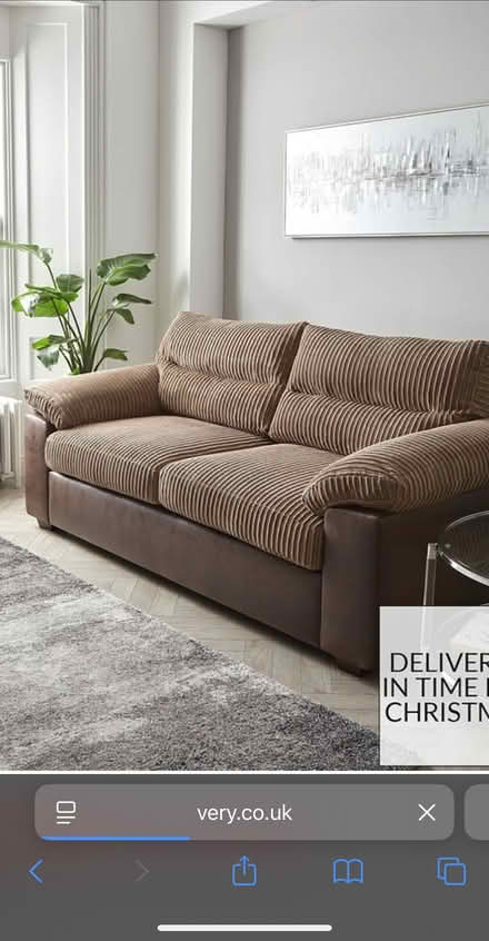 Photo of free Brown fabric sofa (BT15) #1