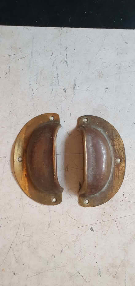 Photo of free antique brass desk drawer handles (Hartington Road BN2) #2
