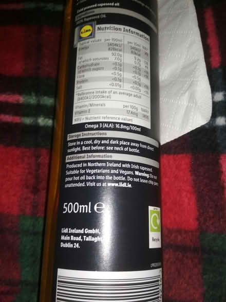 Photo of free Cold pressed rapeseed oil (Dublin central) #4