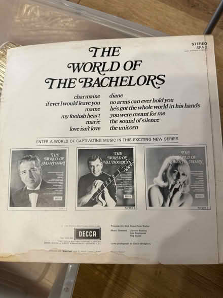 Photo of free The world of the bachelors album (Billericay CM11) #3