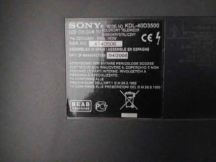 Photo of free Sony 40" Television (Hayes UB3) #3
