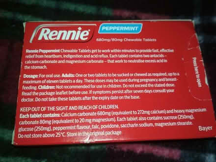 Photo of free Rennie 36 tablets (Dublin central) #2