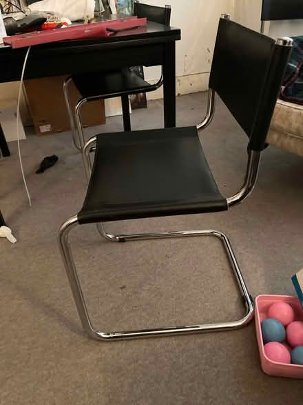 Photo of free 4x black leather/chrome chairs (Norbury SW16) #1