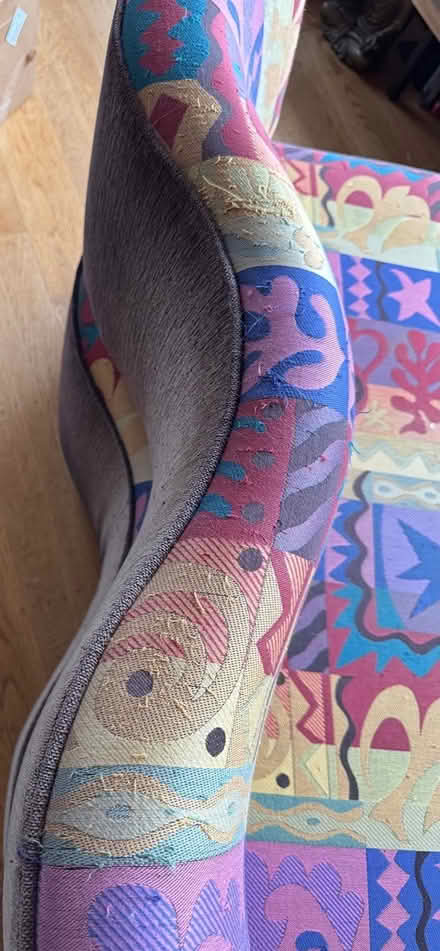 Photo of free Cute loveseat, “distressed” (Oakland hills) #2