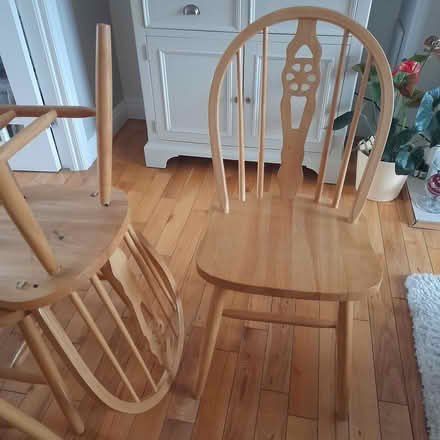 Photo of free 4 solid pine kitchen chairs (Dublin 15) #1