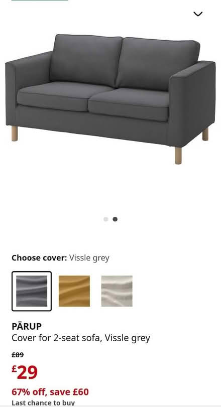 Photo of free Two seater sofa- Ikea PÄRUP (N11 3NT) #1