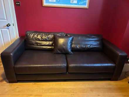 Photo of free 4 seater leather sofa and matching armchair (Northcote Road SW11) #1