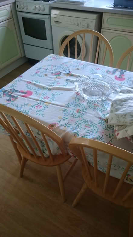 Photo of free small pine table and 4 chairs (lowestoft) #2