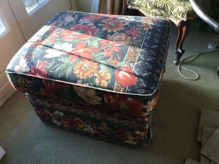 Photo of free Upholstered pouffe (Farley Heath GU5 9EW) #1