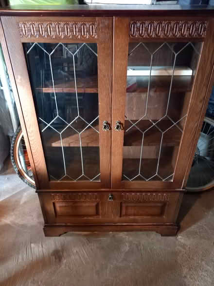 Photo of free Dark wood and glass display cabinet (Sawley NG10) #1