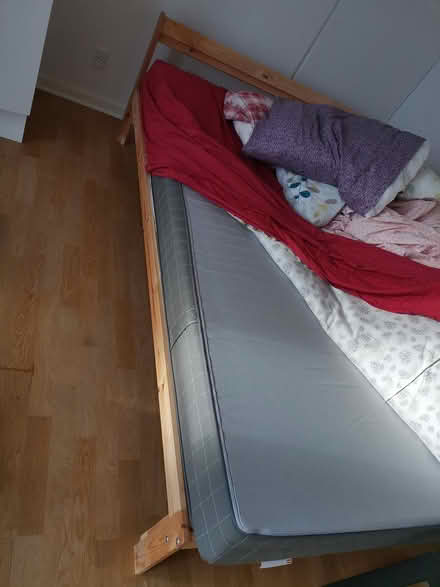Photo of free Bedframe& Almost-new Latex mattress (8240 Risskov) #1