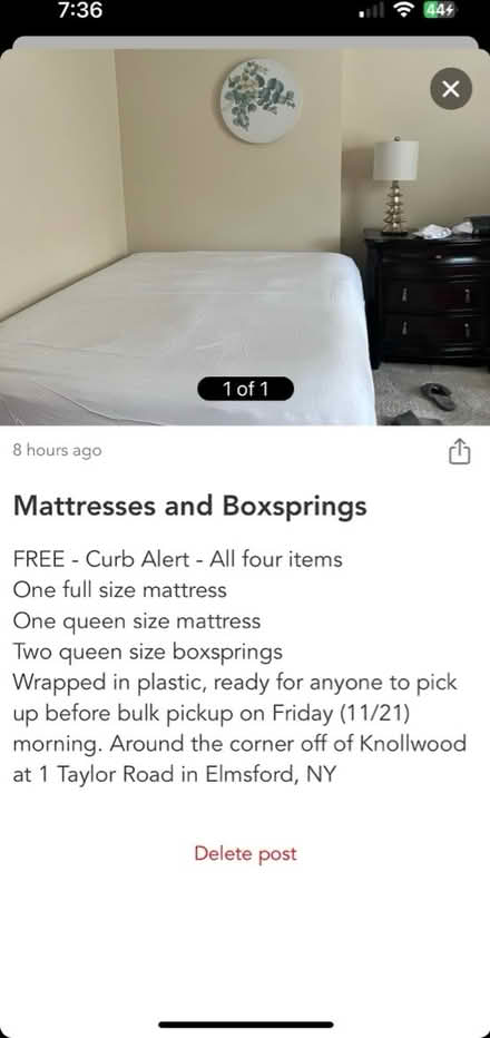 Photo of free mattresses and boxsprings (Elmsford NY) #1
