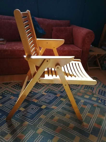 Photo of free Folding wooden chairs with arms (Manchester Chorlton M21) #2