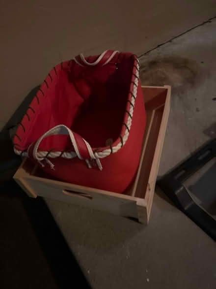 Photo of free Wooden tray and red basket (Willow Glen) #1