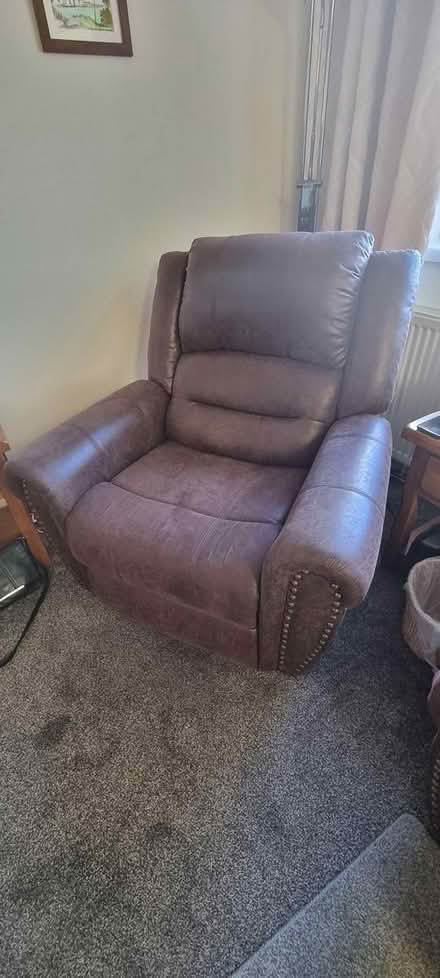 Photo of free 2 electric brown leather chairs (Washington NE380ew) #1
