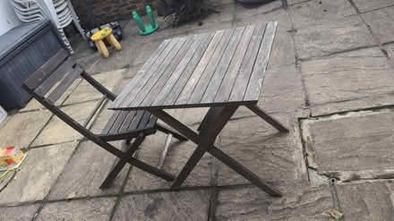 Photo of free Garden table + chair (Byfleet KT14) #1