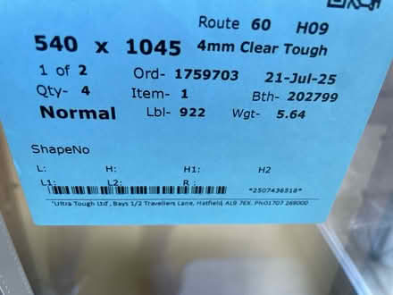 Photo of free Glass unit 540x1045 (Rm3) #3