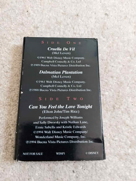 Photo of free 101 dalmations cassette tape (Hastings TN34) #2