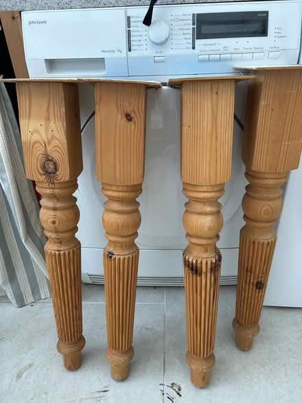 Photo of free 4 chunky pine table legs in a period design. (IP1) #1