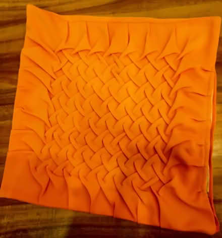 Photo of free So '70s! Pleated orange pillow cover (Dalston E8) #1