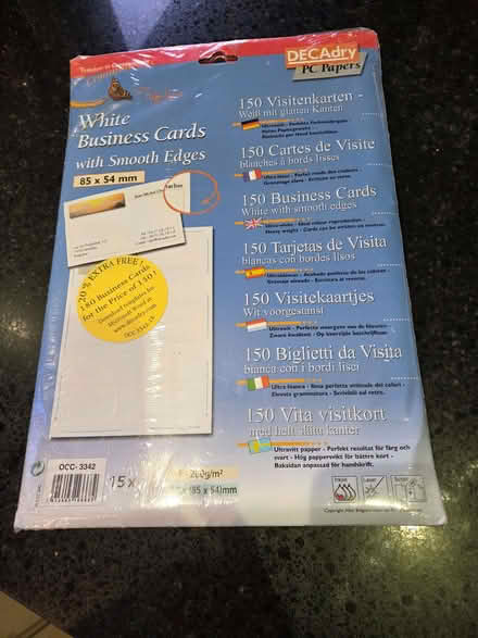 Photo of free Pack of White Business Cards for printer (Purley CR8) #1