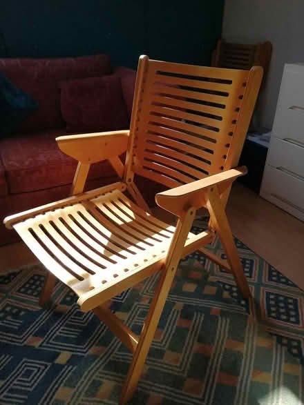Photo of free Folding wooden chairs with arms (Manchester Chorlton M21) #3