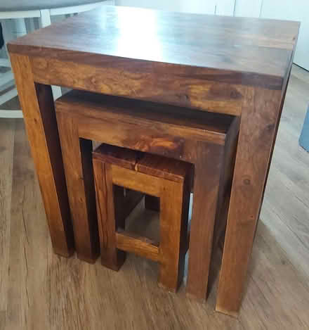 Photo of free Nest of wooden side tables (Falkland KY15) #2