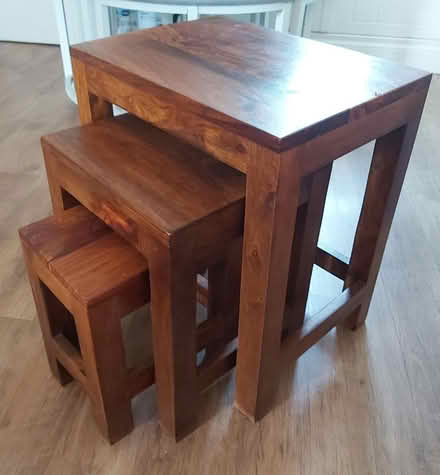 Photo of free Nest of wooden side tables (Falkland KY15) #1