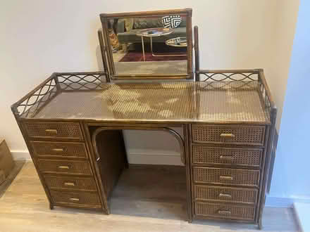 Photo of free Vintage rattan desk (glass top) (Maida Hill W9) #4