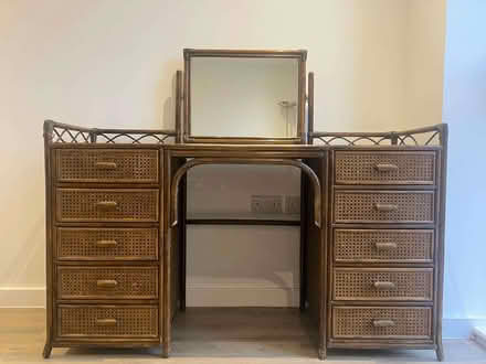 Photo of free Vintage rattan desk (glass top) (Maida Hill W9) #3