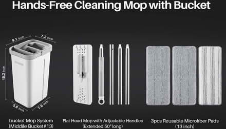 Photo of free Mop and Bucket with Wringer Set, Hands Free Flat Floor Mop (NW2) #2