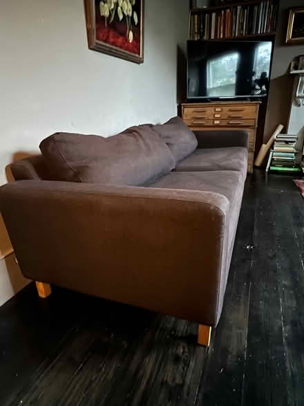 Photo of free Large Heals brown 3 seater sofa (West Dulwich SE21) #2